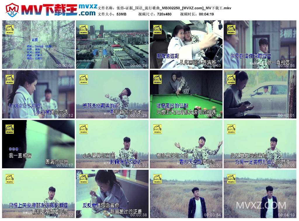 张伟-证据_国语_流行歌曲_MB302250